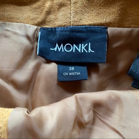 Monki Tobacco Suede Button A-Line 70s Skirt Size 6 - Picture 9 of 13